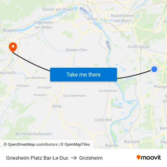 Griesheim Platz Bar-Le-Duc to Grolsheim map