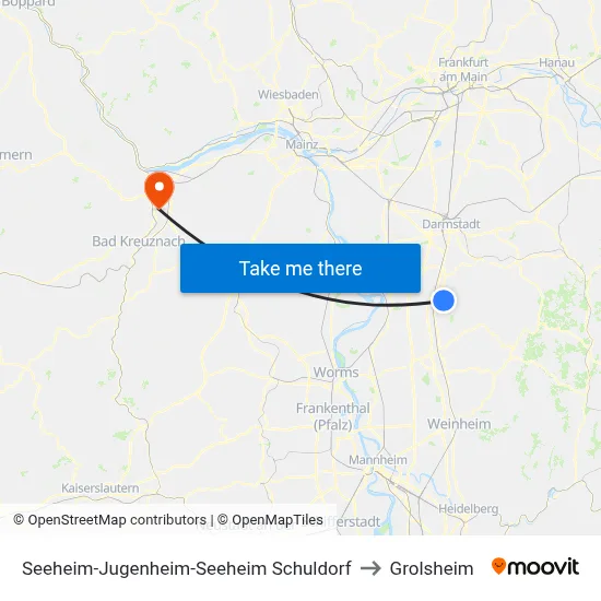 Seeheim-Jugenheim-Seeheim Schuldorf to Grolsheim map