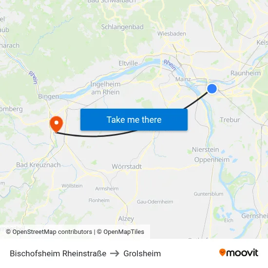 Bischofsheim Rheinstraße to Grolsheim map