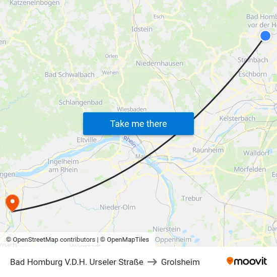 Bad Homburg V.D.H. Urseler Straße to Grolsheim map