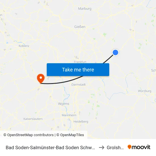 Bad Soden-Salmünster-Bad Soden Schweizerhaus to Grolsheim map