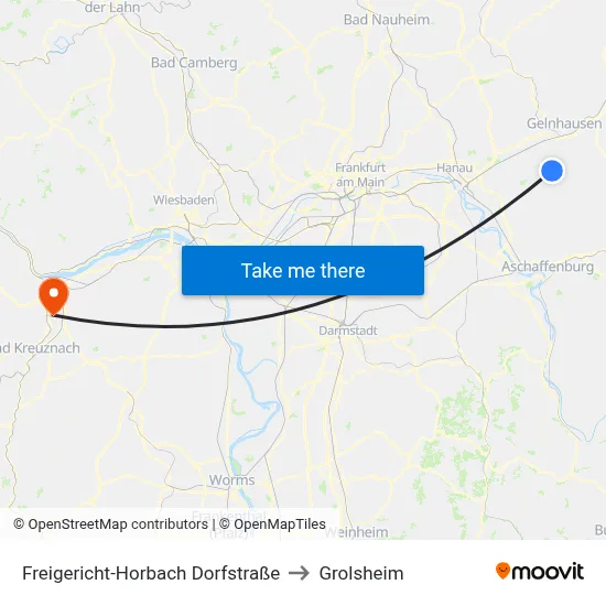 Freigericht-Horbach Dorfstraße to Grolsheim map