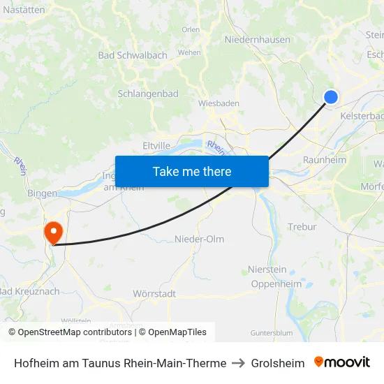 Hofheim am Taunus Rhein-Main-Therme to Grolsheim map