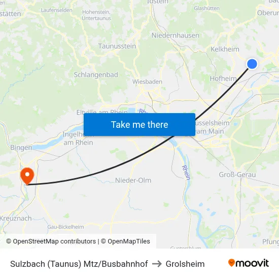 Sulzbach (Taunus) Mtz/Busbahnhof to Grolsheim map