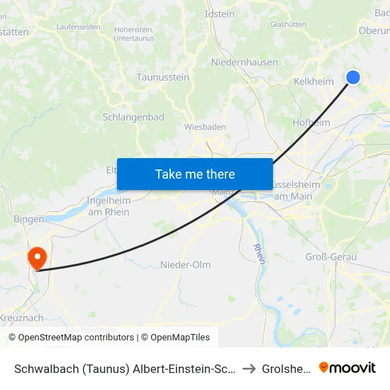 Schwalbach (Taunus) Albert-Einstein-Schule to Grolsheim map