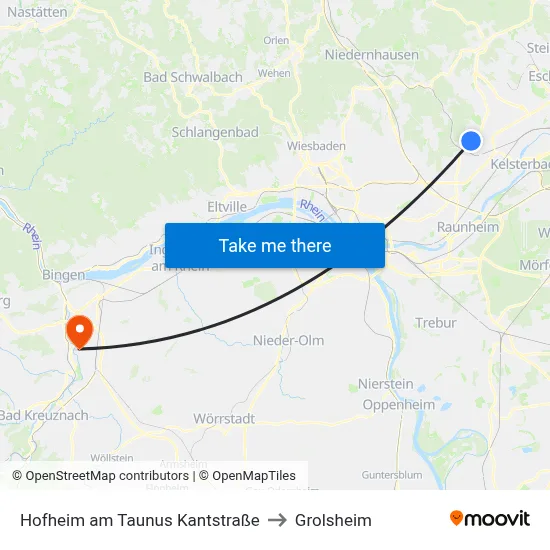 Hofheim am Taunus Kantstraße to Grolsheim map