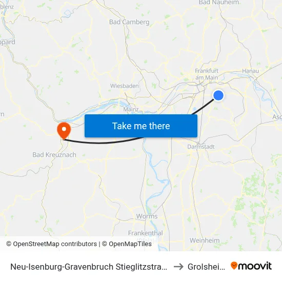 Neu-Isenburg-Gravenbruch Stieglitzstraße to Grolsheim map