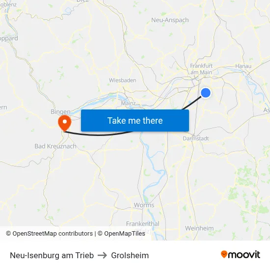 Neu-Isenburg am Trieb to Grolsheim map