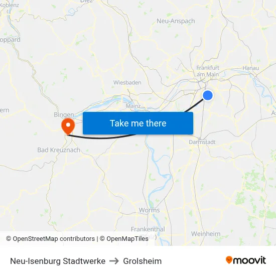 Neu-Isenburg Stadtwerke to Grolsheim map