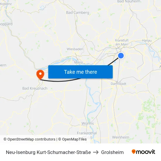 Neu-Isenburg Kurt-Schumacher-Straße to Grolsheim map