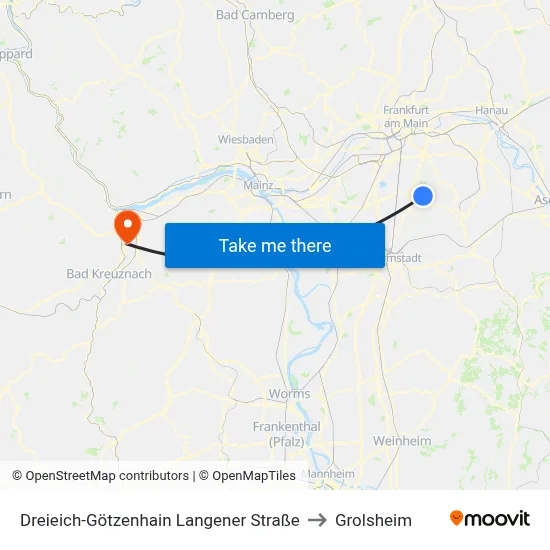Dreieich-Götzenhain Langener Straße to Grolsheim map