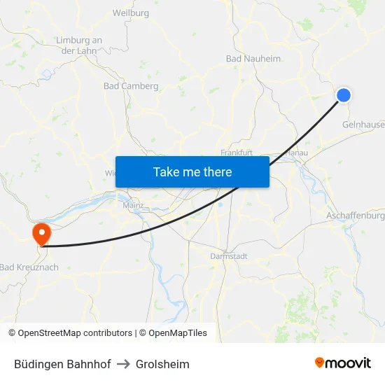 Büdingen Bahnhof to Grolsheim map