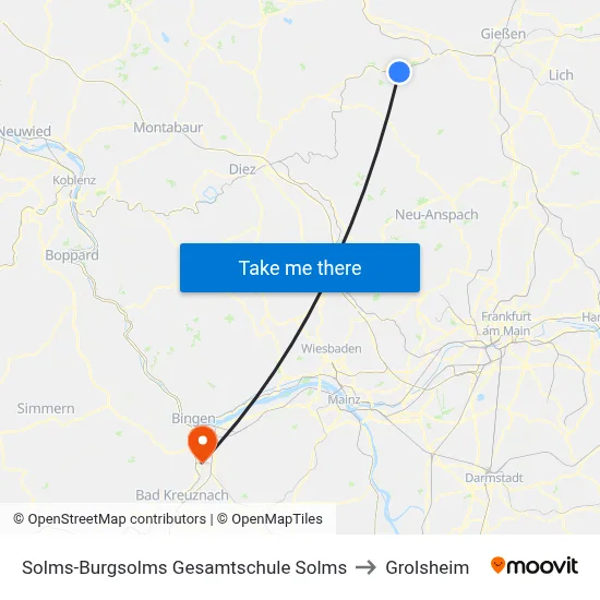 Solms-Burgsolms Gesamtschule Solms to Grolsheim map