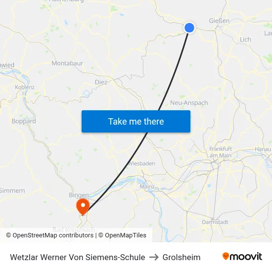 Wetzlar Werner Von Siemens-Schule to Grolsheim map