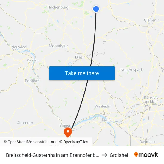 Breitscheid-Gusternhain am Brennofenberg to Grolsheim map
