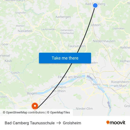 Bad Camberg Taunusschule to Grolsheim map