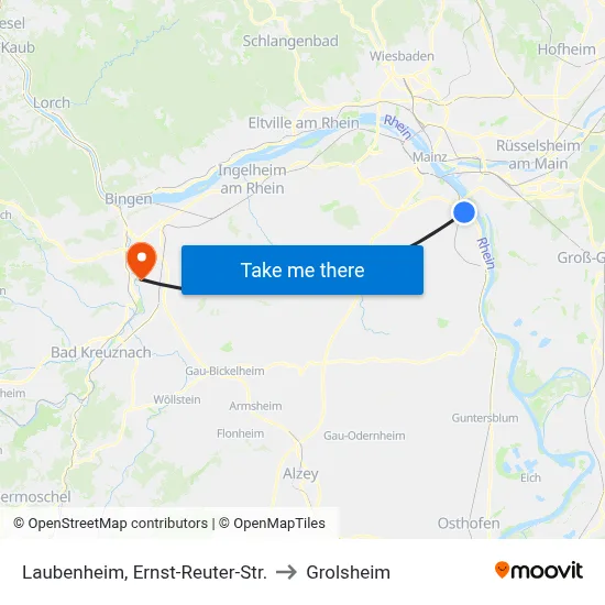 Laubenheim, Ernst-Reuter-Str. to Grolsheim map