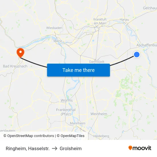 Ringheim, Hasselstr. to Grolsheim map