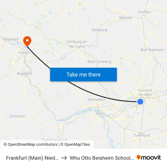 Frankfurt (Main) Niederrad Bahnhof to Whu Otto Beisheim School Of Management map