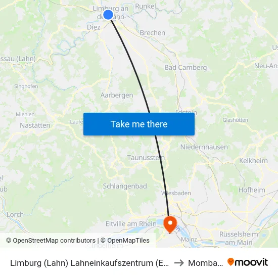 Limburg (Lahn) Lahneinkaufszentrum (Ersatz) to Mombach map