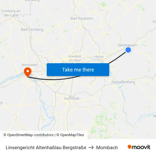 Linsengericht Altenhaßlau Bergstraße to Mombach map