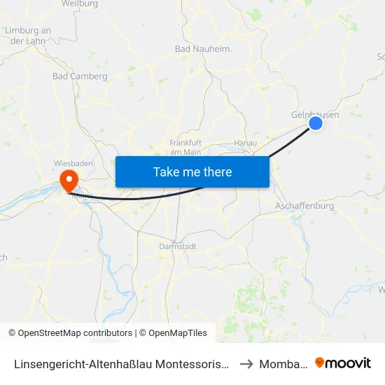 Linsengericht-Altenhaßlau Montessorischule to Mombach map