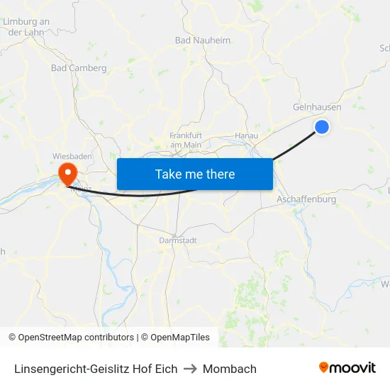Linsengericht-Geislitz Hof Eich to Mombach map