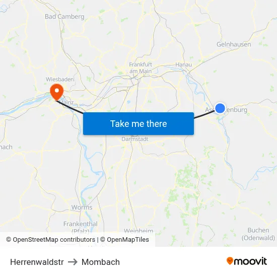 Herrenwaldstr to Mombach map