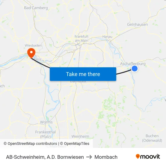 AB-Schweinheim, A.D. Bornwiesen to Mombach map
