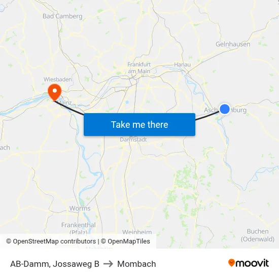 AB-Damm, Jossaweg B to Mombach map