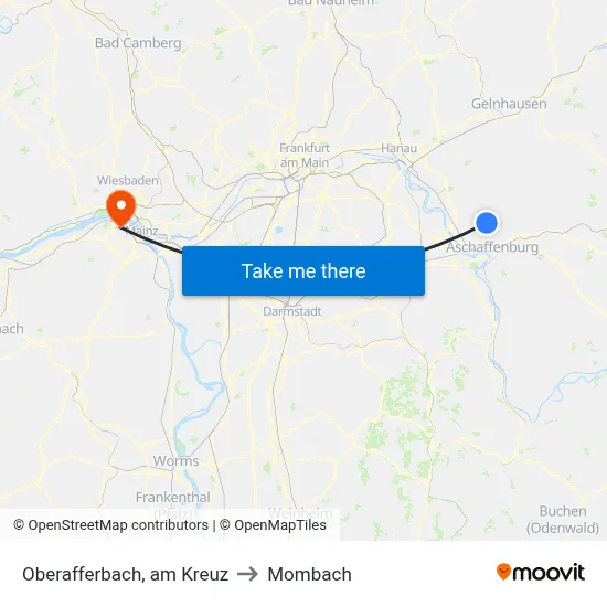 Oberafferbach, am Kreuz to Mombach map