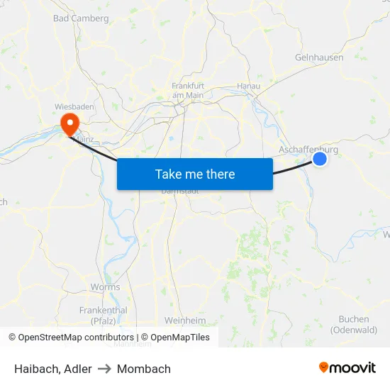Haibach, Adler to Mombach map