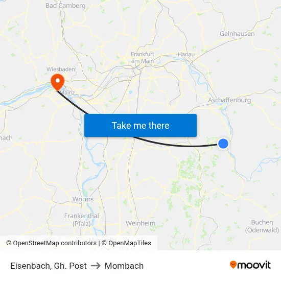 Eisenbach, Gh. Post to Mombach map