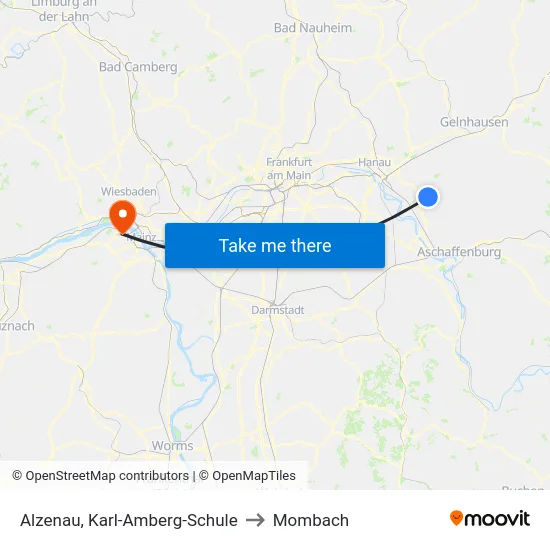 Alzenau, Karl-Amberg-Schule to Mombach map