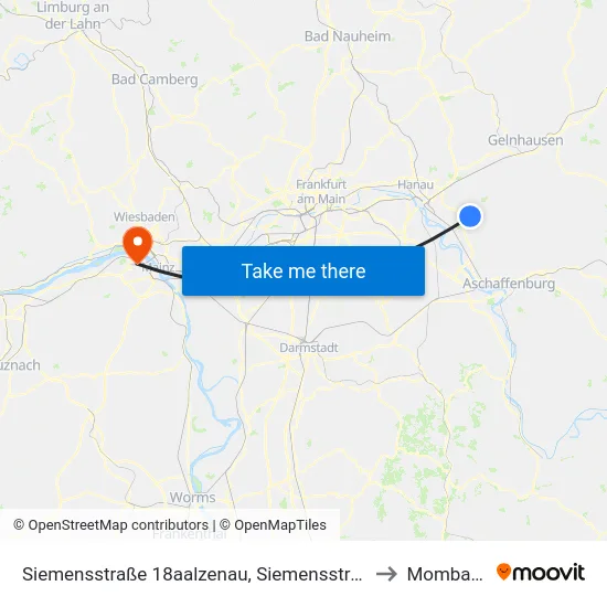 Siemensstraße 18aalzenau, Siemensstraße to Mombach map