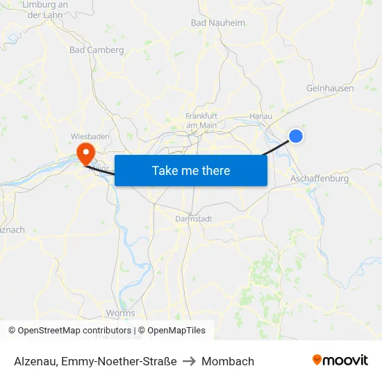 Alzenau, Emmy-Noether-Straße to Mombach map