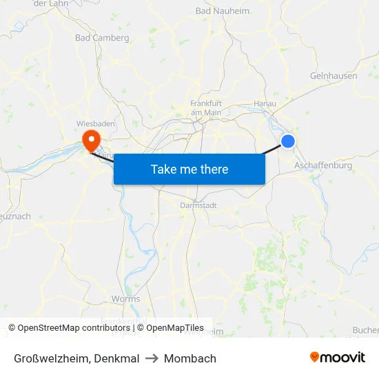 Großwelzheim, Denkmal to Mombach map