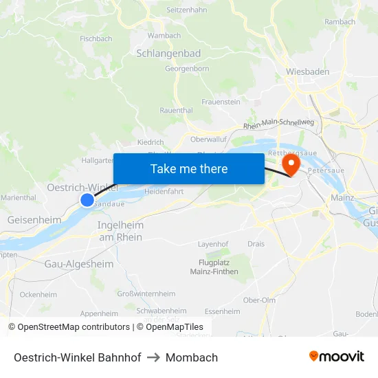 Oestrich-Winkel Bahnhof to Mombach map
