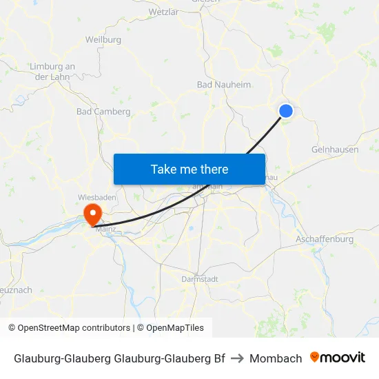 Glauburg-Glauberg Glauburg-Glauberg Bf to Mombach map