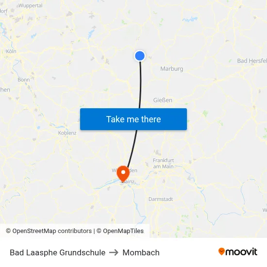 Bad Laasphe Grundschule to Mombach map