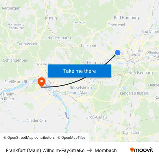 Frankfurt (Main) Wilhelm-Fay-Straße to Mombach map