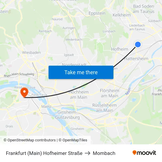 Frankfurt (Main) Hofheimer Straße to Mombach map