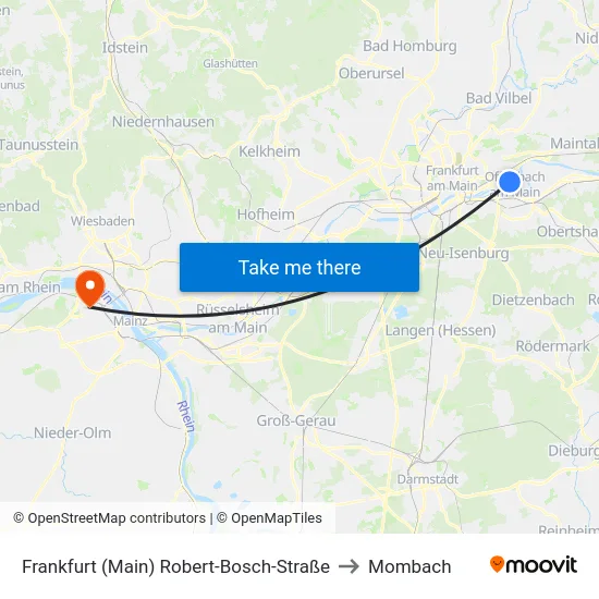 Frankfurt (Main) Robert-Bosch-Straße to Mombach map