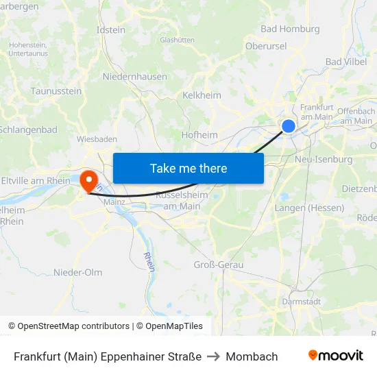 Frankfurt (Main) Eppenhainer Straße to Mombach map