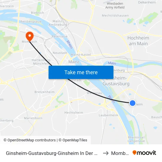 Ginsheim-Gustavsburg-Ginsheim In Der Nachtweid to Mombach map
