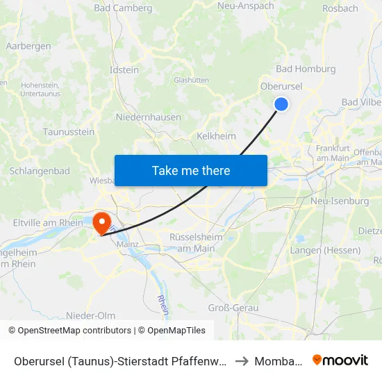 Oberursel (Taunus)-Stierstadt Pfaffenweg to Mombach map