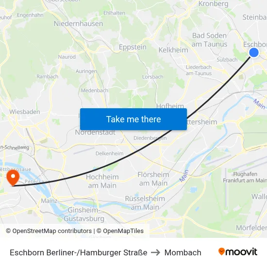 Eschborn Berliner-/Hamburger Straße to Mombach map