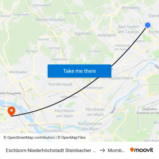 Eschborn-Niederhöchstadt Steinbacher Straße to Mombach map