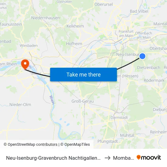 Neu-Isenburg-Gravenbruch Nachtigallenstraße to Mombach map