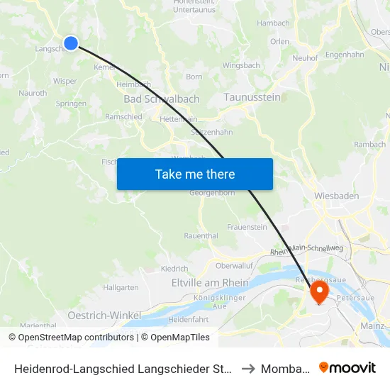 Heidenrod-Langschied Langschieder Stock to Mombach map